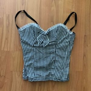 Gingham bustier top